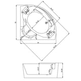 Xavier - Double Corner Massage Bathtub, Equipped With Gfci Plug And Ul Certified Water Pump, Upc Certified Drain - Milk White