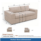 Oversized Modular Loveseat Set