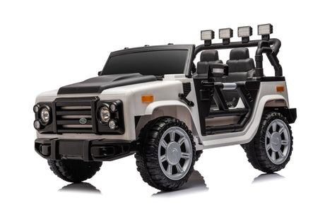 12V7A 30W*2 Four-Wheel Drive Seat One Button Start, Forward And Backward, High And Low Speed, Music, Front Light, Power Display, Two Doors Can Open, 2.4G R / C, Seat Belt Four Wheel Absorber