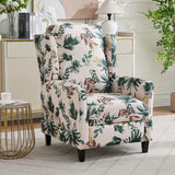 Wingback Recliner Chair With Padded Arms - Green