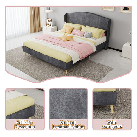 Upholstered Bed, Tufted Headboard, Comfortable Sleep