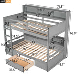 Carolee - Twin Size Bunk Bed With Built-In Shelves