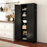 Kitchen Pantry Cabinet With 4 Adjustable Shelves, Heavy Duty Freestanding Organizer