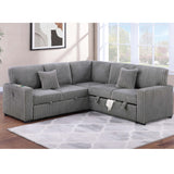 Convertible Sectional Upholstered Sleeper Sofa With Storage Chaise