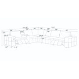 Upholstered Large Arms Sectional With Recliner Seats