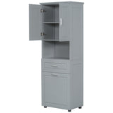 Tall Bathroom Cabinet With Tilt-Out Laundry Basket And Upper Storage