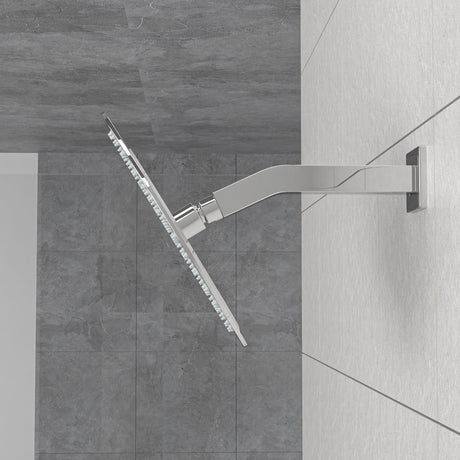 Elegant 6" Shower Arm With Flange, Stainless Steel Construction For Rain Shower Heads