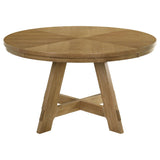 Kent - Round Dining Table - Brown Oak