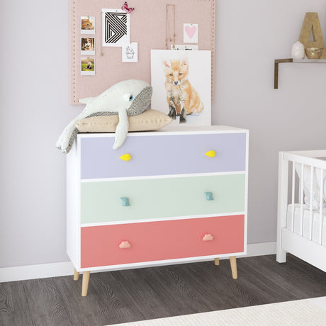 3 Drawer Dresser, Storage Cabinet With Anti Tip Safety