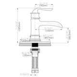 Waterfall Spout Bathroom Faucet With Single Handle And Pop Up Drain - Brushed Nickel