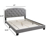 Button Tufted Bed With Nailhead Trim