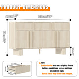 Sideboard Buffet Cabinet With 3 Drawers And 4 Doors For Dining Room