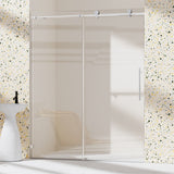 Frameless, Single Sliding Soft Close Shower Doors, 5/16" Sgcc Tempered Glass