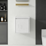 20" Floating Bathroom Vanity Combo With Wall Cabinet, Ceramic Sink & Soft Close Doors - White