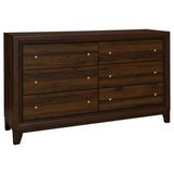 Anza - 6 Drawer Dresser Cabinet - Walnut