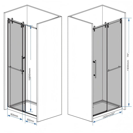Frameless Sliding Bathtub Door With Frame