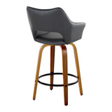 Mustang - Contemporary Fixed Height Counter Stool With Swivel With Round Footrest (Set of 2)