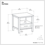 Ela - End Table - Brown