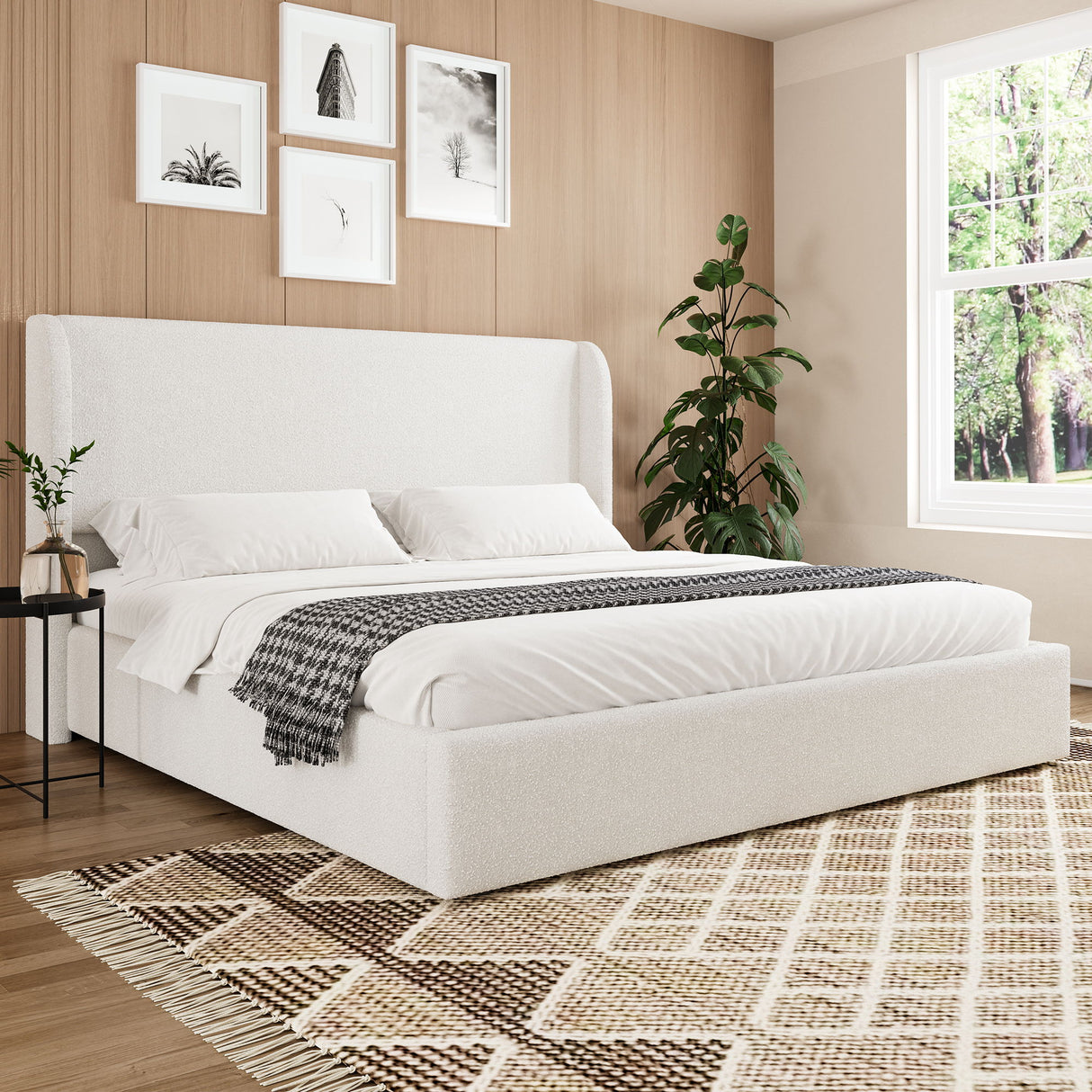 Upholstered Cloud Bed Frame With Headboard