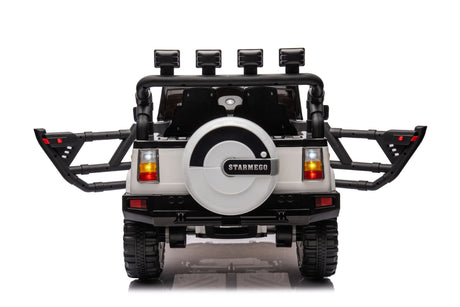 12V7A 30W*2 Four-Wheel Drive Seat One Button Start, Forward And Backward, High And Low Speed, Music, Front Light, Power Display, Two Doors Can Open, 2.4G R / C, Seat Belt Four Wheel Absorber