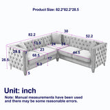 L-Shaped Corner Sofa, 5 Seater Sectional With Tufted Design