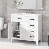 Modern Bathroom Vanity With Sink, Freestanding With Drawers And Doors