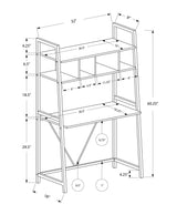 Computer Desk For Home Office, Laptop, Leaning, Storage Shelves, Contemporary & Modern - White