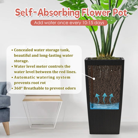 Indoor Outdoor Planter With Automatic Watering System