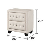 Sophia - 2 Drawer Upholstered Nightstand