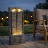 Modern Outdoor Water Fountain With LED Lights