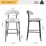 Counter Height Bar Stools With Powder Coating Base And Footrest