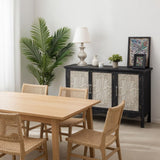 3 Door Sideboard Buffet Cabinet With Storage - Black