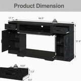 TV Stand With Adjustable Shelves & Double Doors