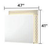 Stanley - LED Bedroom Mirror With Crocodile Texture Frame (Dresser Not Included) - Gray