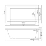 Alcove Soaking Bathtub With Skirt - Back - To - Wall Design - Glossy White