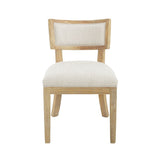 Farmhouse Style Fabric Upholstered Side Dining Chair Set