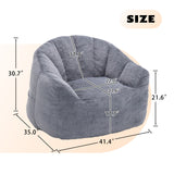 Beanbag Chair, Beanbag Sofa Chair With Armrests Stuffed High Density Foam