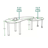Rotatable Coffee Table With Solid Legs, 360 Degree Swivel, Waterproof - Walnut