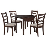 Verety - 5 Piece Round Dining Set With Chairs - Dark Brown