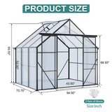 Double Door Polycarbonate house Raised Base And Anchor Aluminum Heavy Duty Walk In houses For Outdoor Backyard In All Season