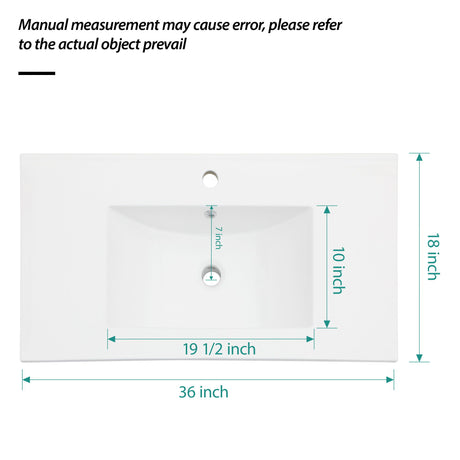 Premium Rectangular Vanity Top With Single Faucet Hole And Overflow