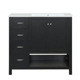 Bathroom Vanity With Sink Top, Bathroom Vanity Cabinet With 2 Doors And 2 Drawers, Open Shelf