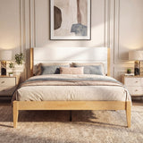 Platform Bed Frame With Upholstered Headboard, Slat Support
