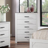 1 Piece Chest 2 Tone Sleek Bar Bedroom Furniture - White