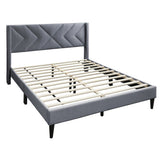 Elegant Bed With Upholstered Headboard, Platform Base