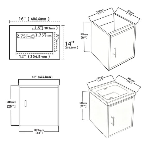 Floating Bathroom Vanity Combo, Wall Mounted Cabinet With Sink & Soft Close Doors For Small Bathrooms