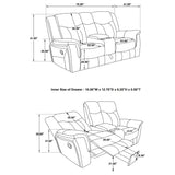 Carmen - Cool Motion Loveseat With Storage, With Reclining Function And Built In Storage - Gray