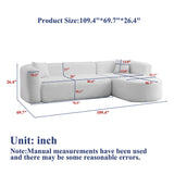 L - Shape Boneless Cloud Couch With 2 Throw Pillows For Living Room