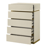 Stanley - 5 Drawer Chest With Crocodile Texture - Gray
