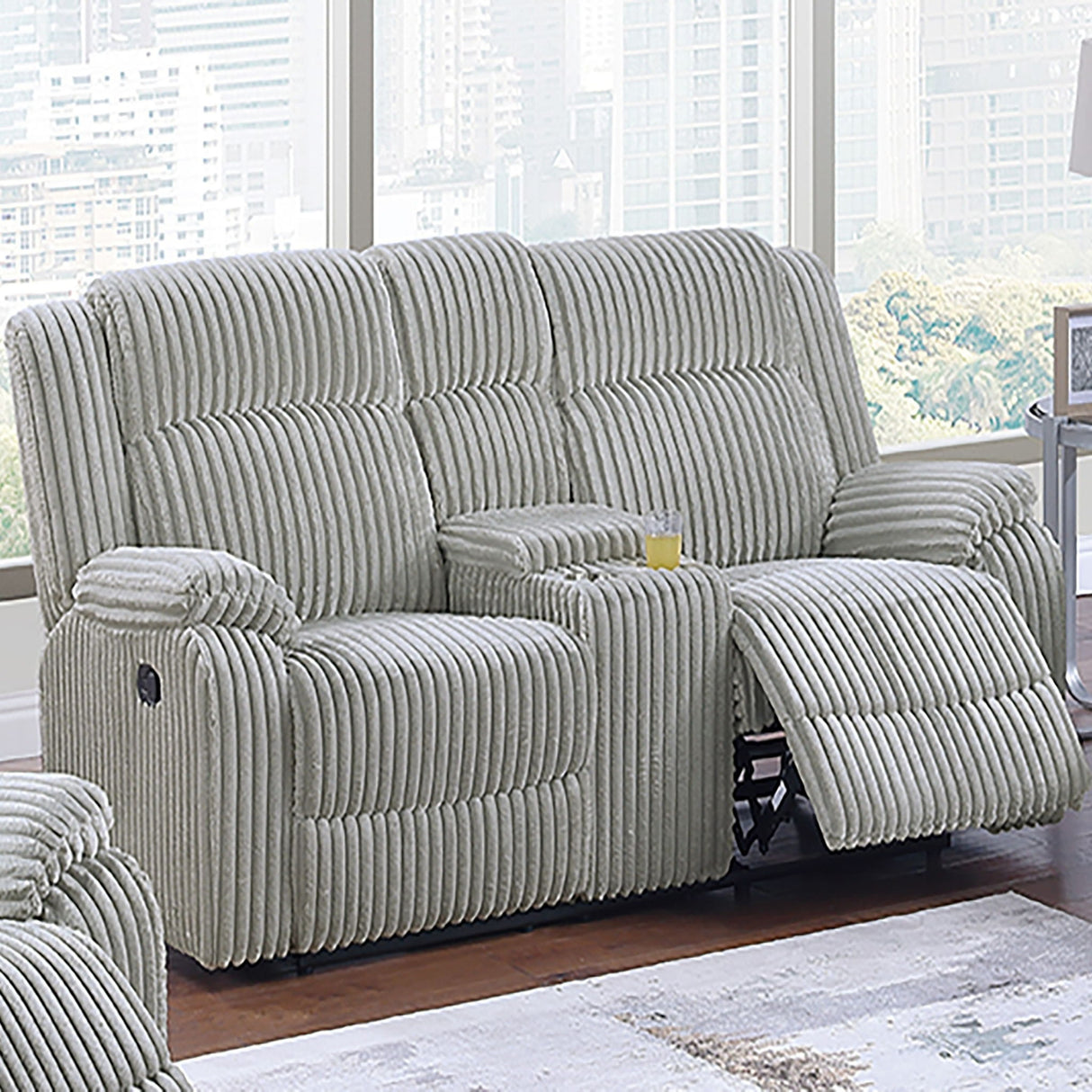 Modern Living Room Set With Pillow Arms